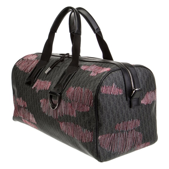 Dior unisex stitched limited edition oblique monogram jacquard logo duffle bag - Picture 2 of 15